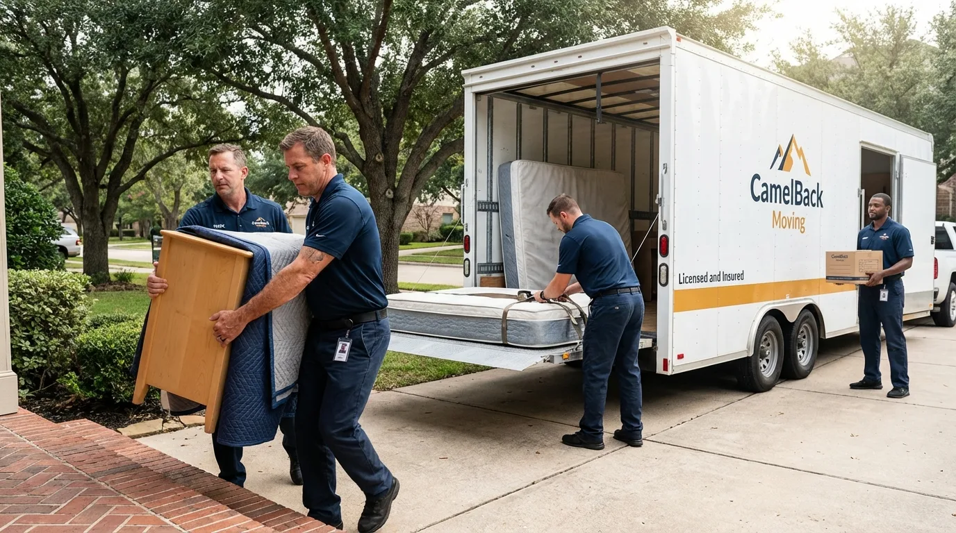 Crew loading residential truck for cross-state move from Niles, MI