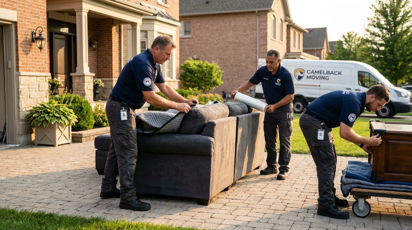 Large estate moving crew wrapping furniture in Niles, MI